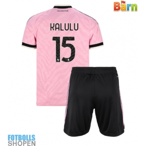 Billiga Juventus Pierre Kalulu #15 Bortatröja Barn 2026-27 Kortärmad (+ Korta byxor)